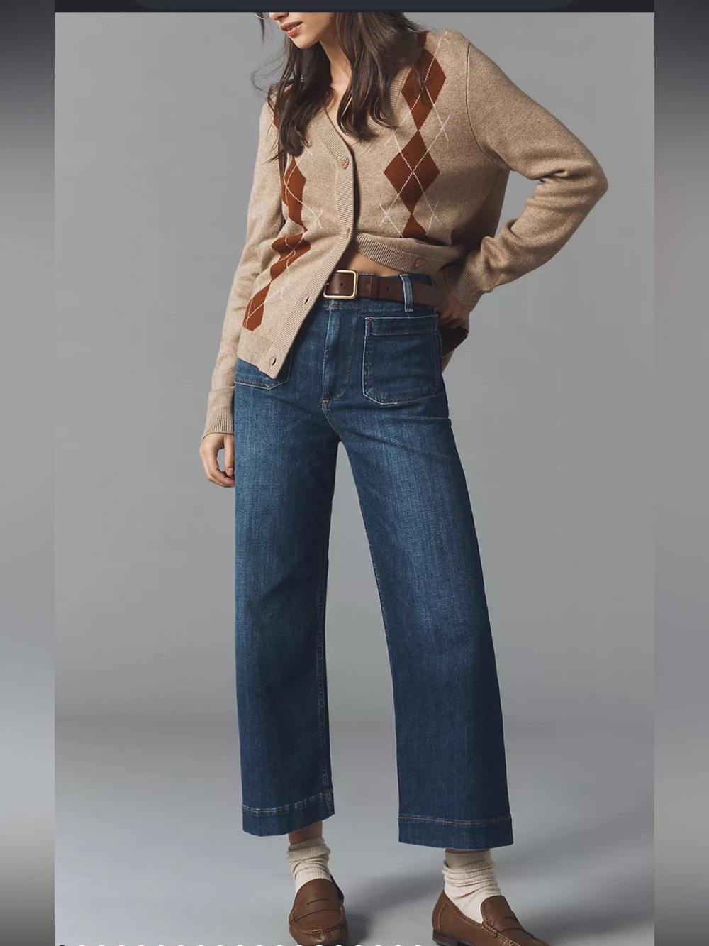 New Maeve Colette High-Rise Wide-Leg Cropped Jeans.